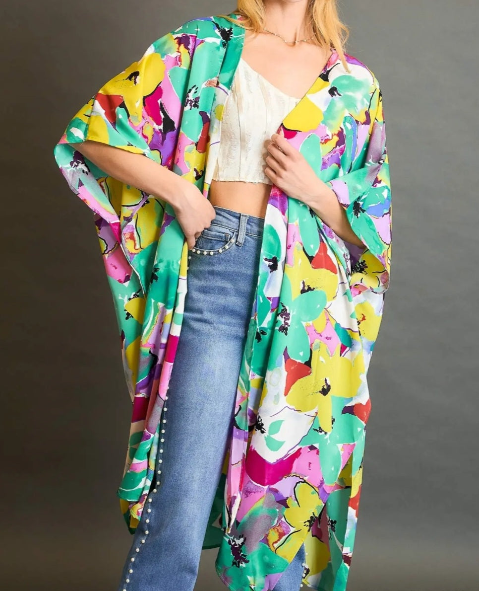 Painted Garden Boho Kimono